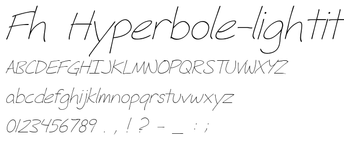 Fh_Hyperbole-LightItalic font