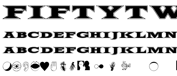 FiftyTwoLetters font