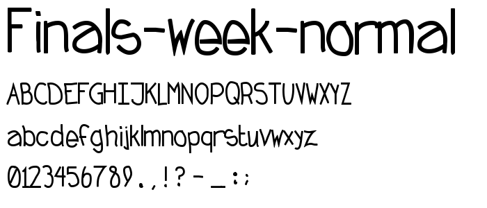 Finals Week Normal font