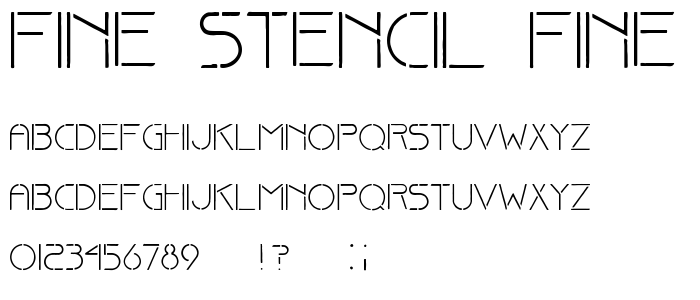 Fine stencil fine font