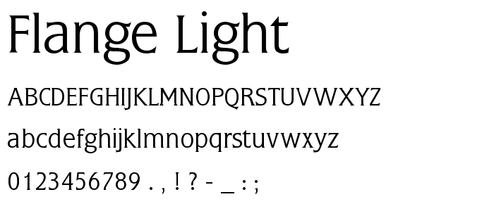 Flange-Light font