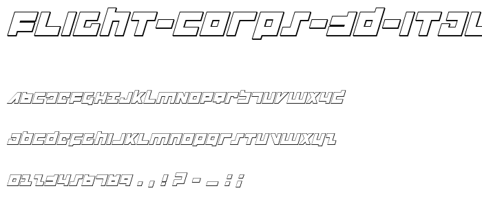 Flight Corps 3D Italic font