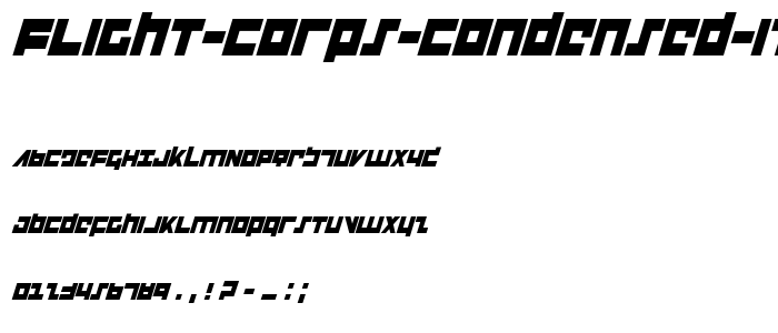 Flight Corps Condensed Italic font