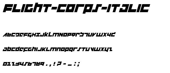 Flight Corps Italic font