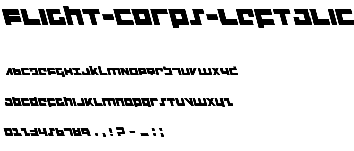 Flight Corps Leftalic font