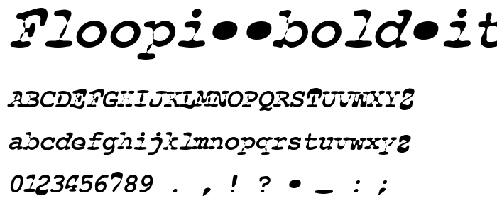 Floopi Bold Italic font