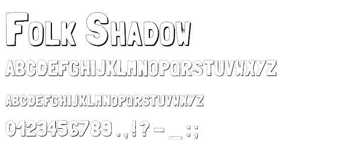 Folk shadow font