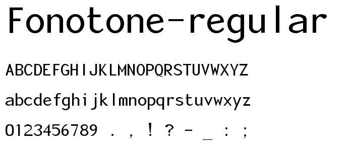 Fonotone Regular font