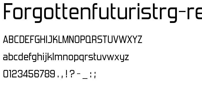 ForgottenFuturistRg Regular font