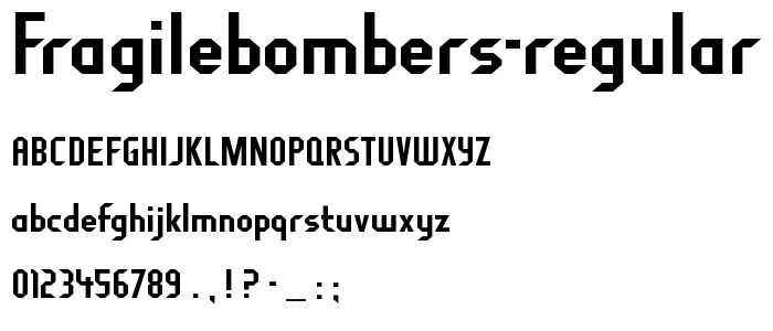 FragileBombers Regular font