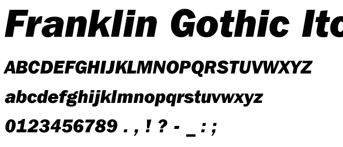 Franklin Gothic ITC Heavy Italic BT police