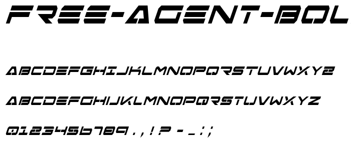 Free Agent Bold CondItal font