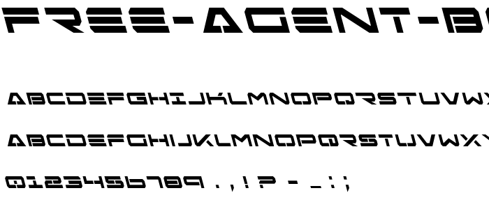 Free Agent Bold Leftalic font