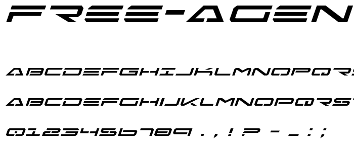 Free Agent Expanded Italic font