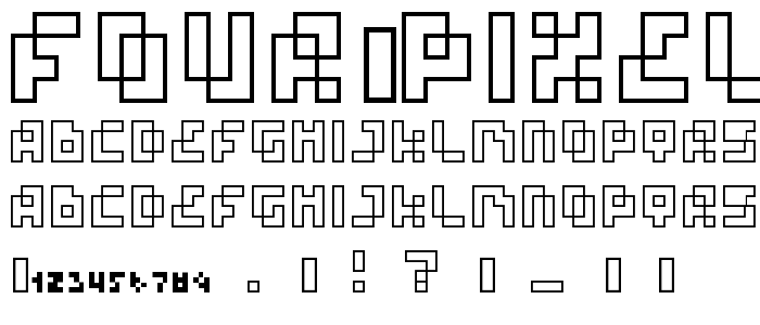 four pixel caps outline font