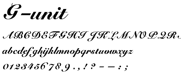G Unit font
