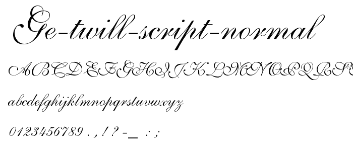 GE Twill Script Normal font