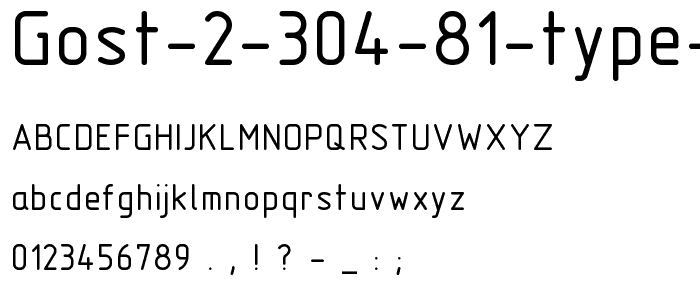 GOST 2 304 81 type B font
