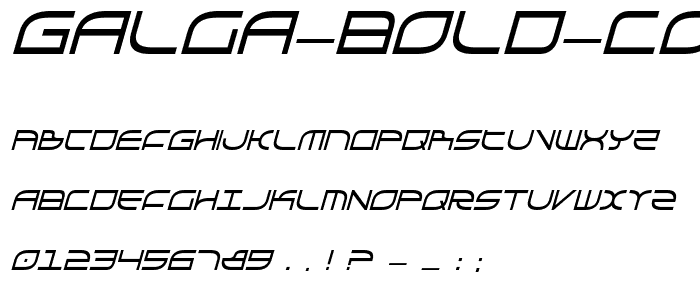 Galga Bold CondensedItalic font