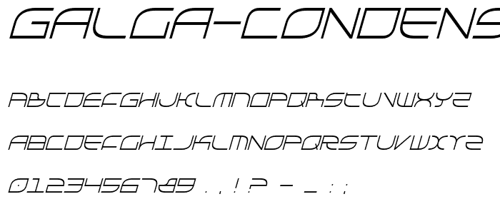 Galga Condensed Italic font