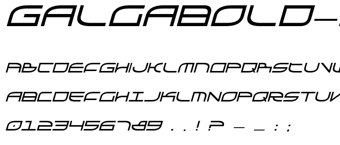GalgaBold Italic font