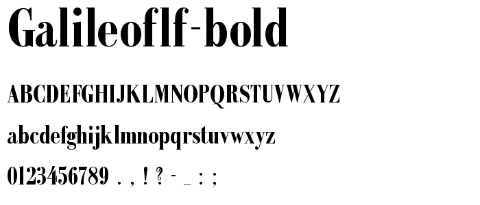 GalileoFLF-Bold font
