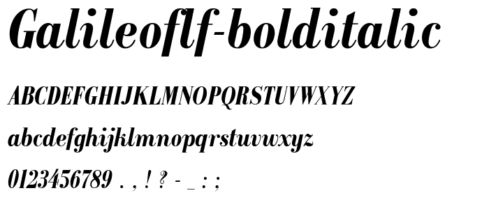 GalileoFLF-BoldItalic font