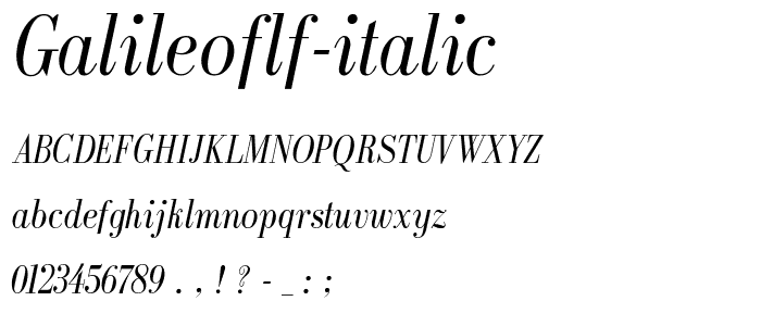 GalileoFLF-Italic font