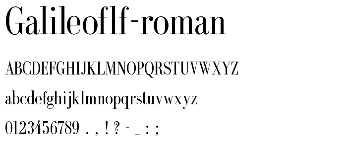 GalileoFLF-Roman font