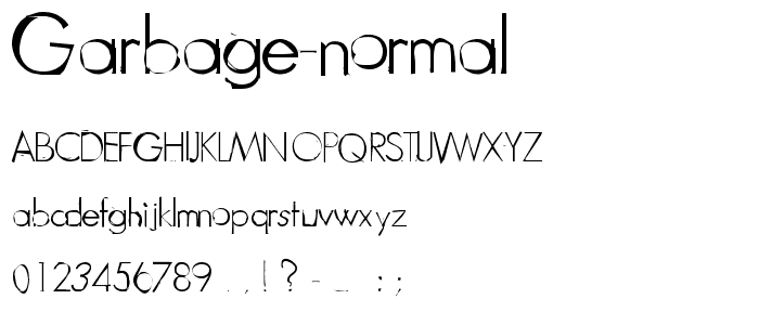 Garbage-Normal font