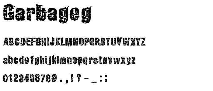 GarbageG font