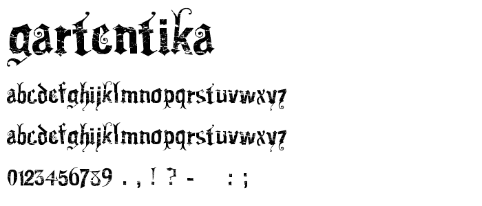 Gartentika font