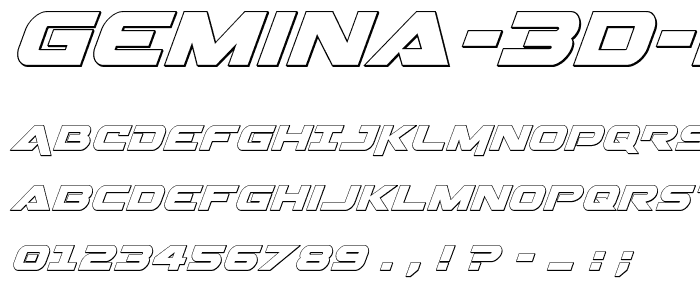 Gemina 3D Italic font