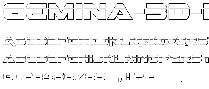 Gemina 3D Laser Regular font