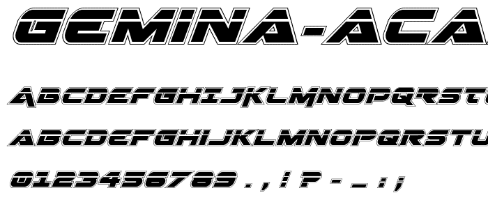 Gemina Academy Laser Italic police