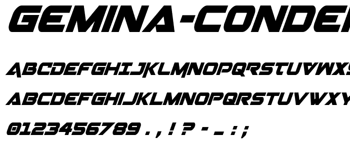 Gemina Condensed Italic font