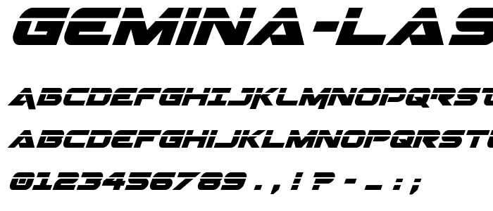 Gemina Laser Italic font