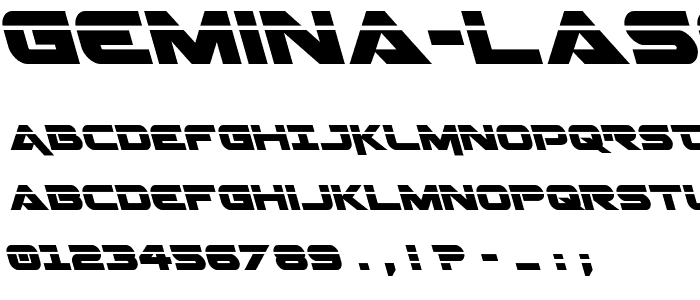 Gemina Laser Leftalic font
