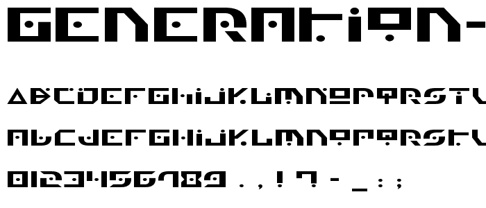 Generation Nth Expanded font