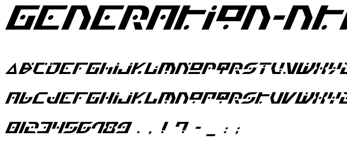 Generation Nth Italic font