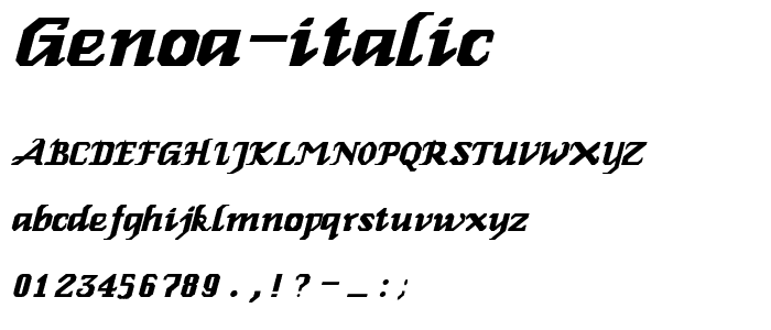 Genoa Italic font