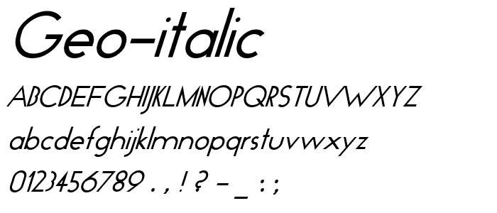 Geo Italic font
