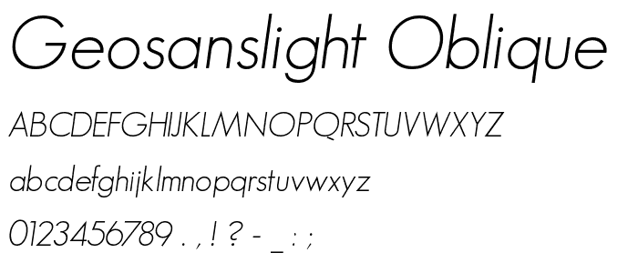 GeosansLight-Oblique font