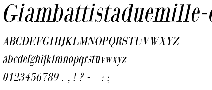GiambattistaDueMille-Oblique font