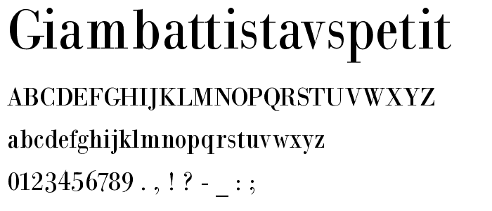 GiambattistaVsPetit font
