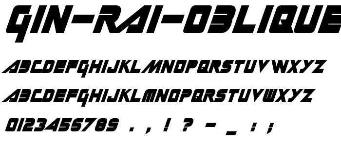 Gin Rai Oblique font