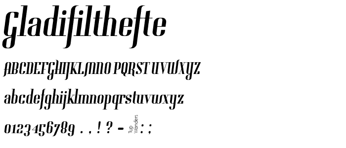 Gladifilthefte font