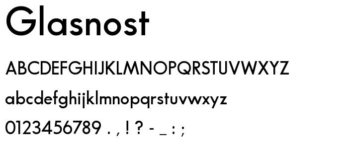 Glasnost font