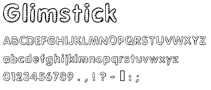Glimstick font