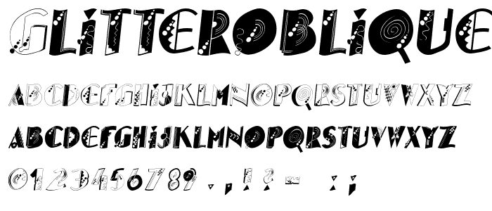 GlitterOblique font
